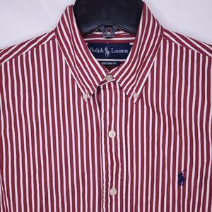 Ralph Lauren Red and White Striped Casual Shirt